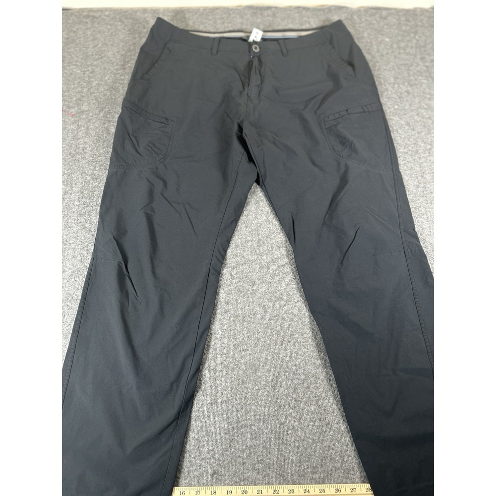 ExOfficio Pants Mens 42x32 Black Nylon Blend Hiking Pocket Travel Outdoor‎